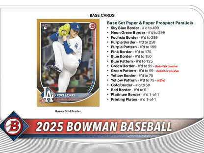 2025 Bowman Baseball 6 - Pack Blaster Box - Columbia Hobby - Sports Card Boxes - Toploaders - Card Savers