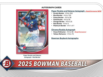 2025 Bowman Baseball 6 - Pack Blaster Box - Columbia Hobby - Sports Card Boxes - Toploaders - Card Savers