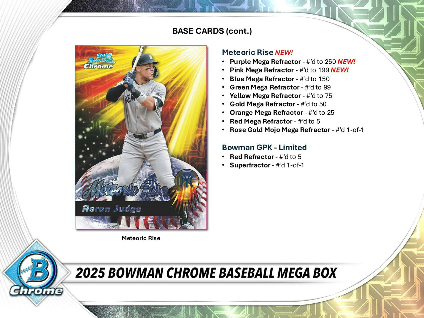 2025 Bowman Chrome Baseball Mega Box | Columbia Sports Cards - Columbia Hobby - Sports Card Boxes - Toploaders - Card Savers