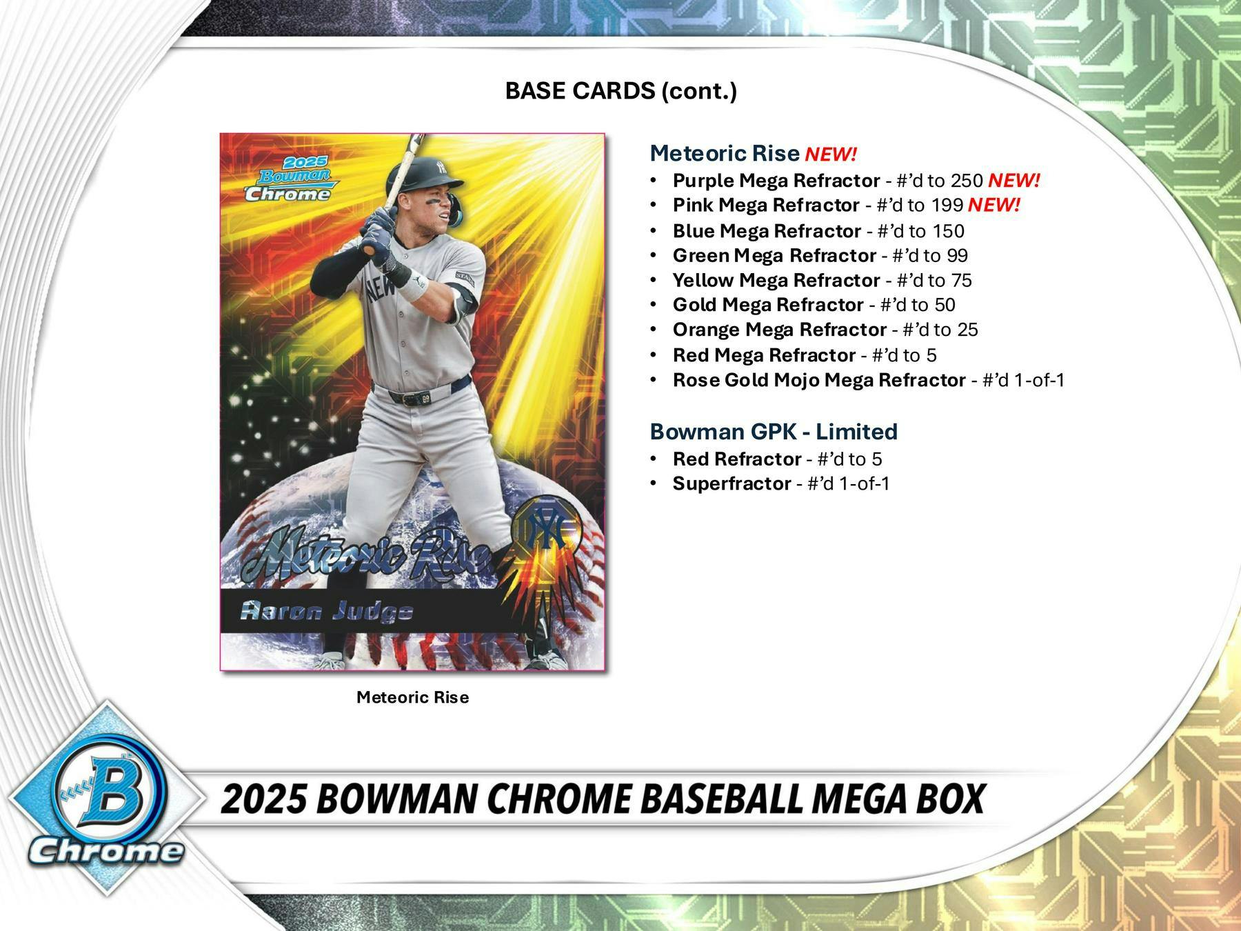 2025 Bowman Chrome Baseball Mega Box | Columbia Sports Cards - Columbia Hobby - Sports Card Boxes - Toploaders - Card Savers