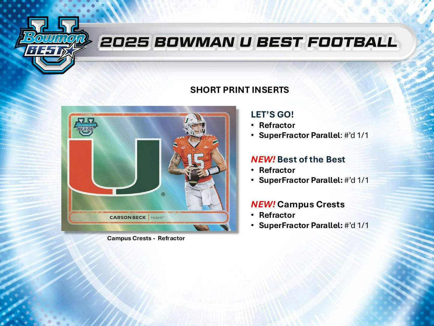 2025 Bowman University Best Football Hobby Box | Columbia Sports Cards - Columbia Hobby - Sports Card Boxes - Toploaders - Card Savers