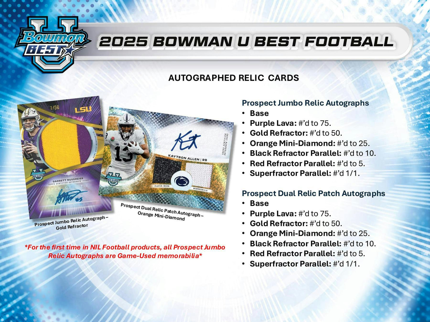 2025 Bowman University Best Football Hobby Box | Columbia Sports Cards - Columbia Hobby - Sports Card Boxes - Toploaders - Card Savers