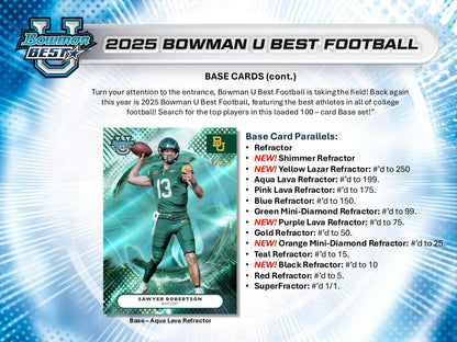 2025 Bowman University Best Football Hobby Box | Columbia Sports Cards - Columbia Hobby - Sports Card Boxes - Toploaders - Card Savers