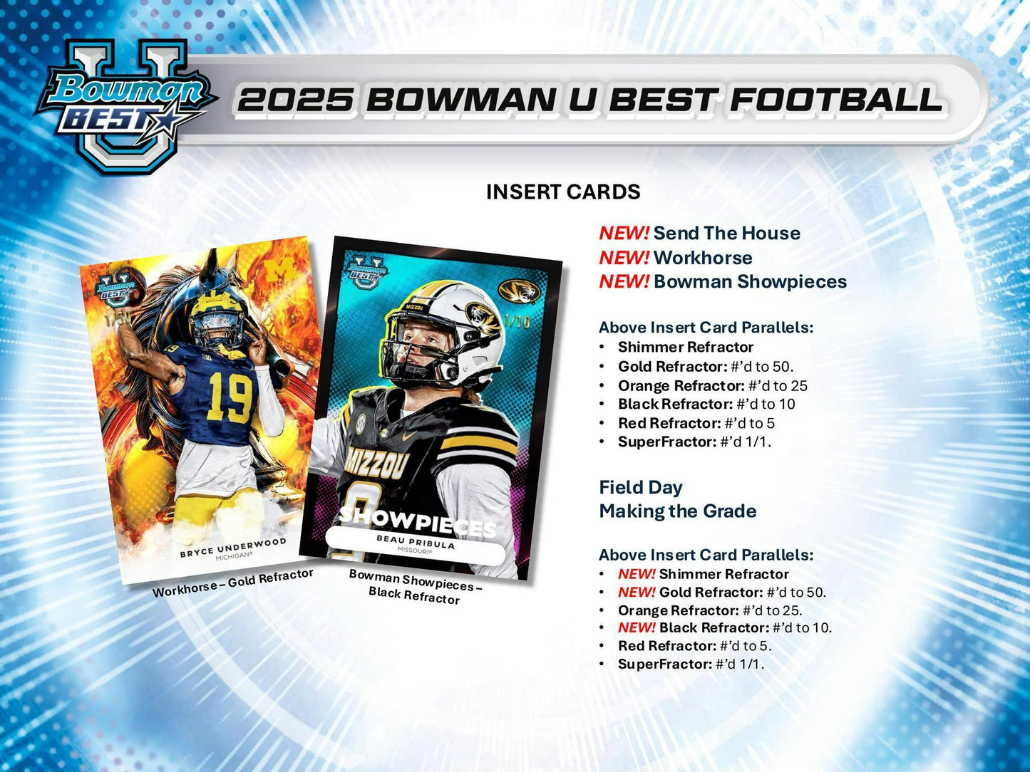 2025 Bowman University Best Football Hobby Box | Columbia Sports Cards - Columbia Hobby - Sports Card Boxes - Toploaders - Card Savers