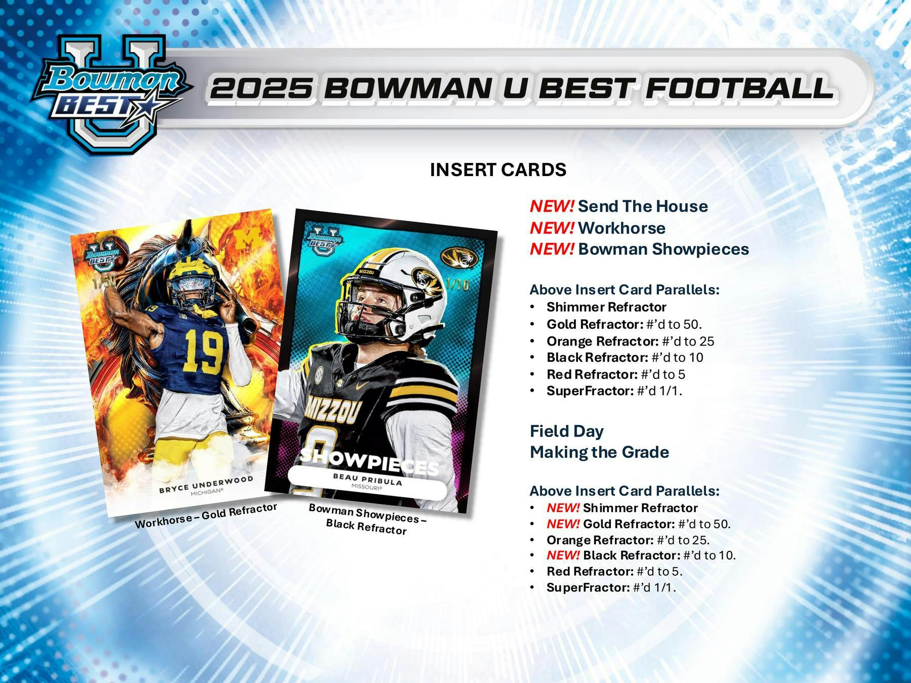 2025 Bowman University Best Football Hobby Box | Columbia Sports Cards - Columbia Hobby - Sports Card Boxes - Toploaders - Card Savers