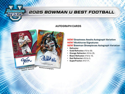 2025 Bowman University Best Football Hobby Box | Columbia Sports Cards - Columbia Hobby - Sports Card Boxes - Toploaders - Card Savers