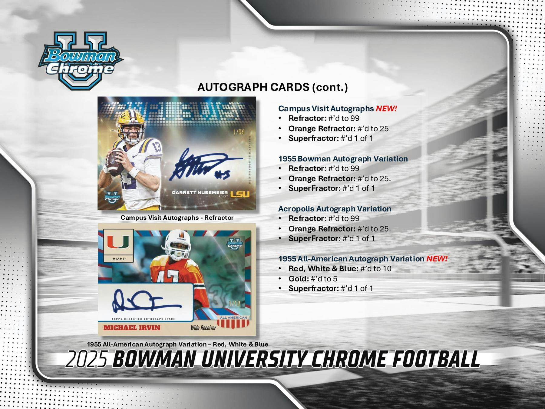 2025 Bowman University Chrome Football Hobby Jumbo Box | Columbia Sports Cards - Columbia Hobby - Sports Card Boxes - Toploaders - Card Savers