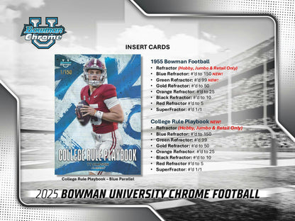 2025 Bowman University Chrome Football Hobby Jumbo Box | Columbia Sports Cards - Columbia Hobby - Sports Card Boxes - Toploaders - Card Savers