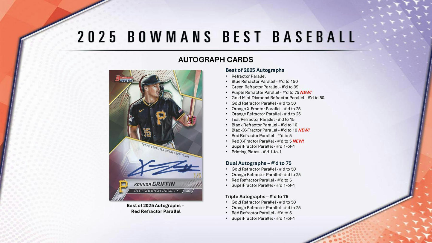 2025 Bowman’s Best Baseball Hobby Box | Columbia Sports Cards - Columbia Hobby - Sports Card Boxes - Toploaders - Card Savers
