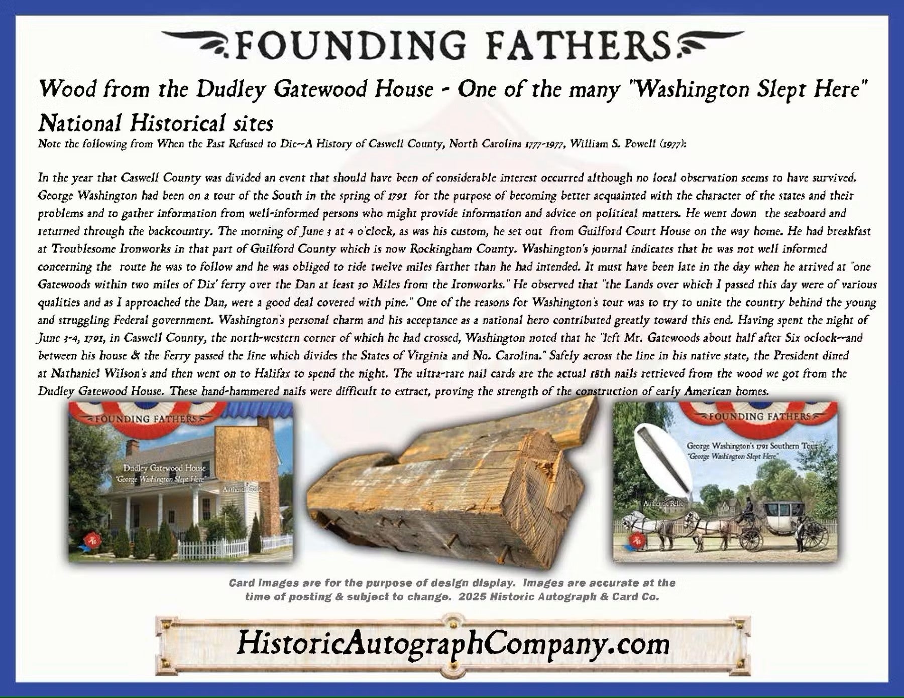 2025 Historic Autographs Founding Fathers Trading Cards Hobby Box - Columbia Hobby - Sports Card Boxes - Toploaders - Card Savers