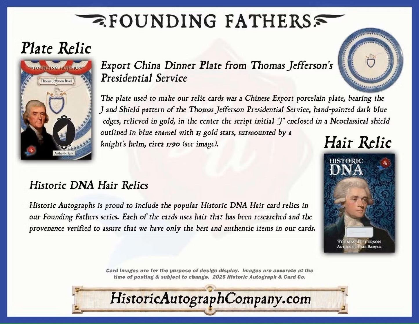 2025 Historic Autographs Founding Fathers Trading Cards Hobby Box - Columbia Hobby - Sports Card Boxes - Toploaders - Card Savers