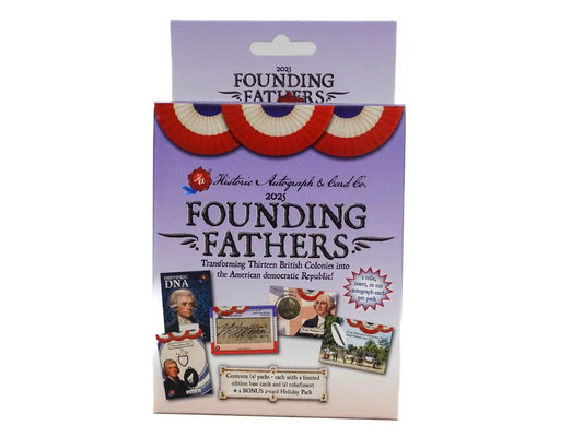 2025 Historic Autographs Founding Fathers Trading Cards Hobby Box - Columbia Hobby - Sports Card Boxes - Toploaders - Card Savers