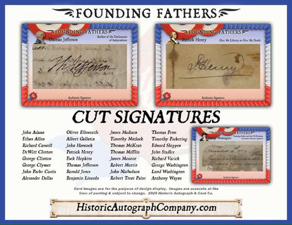 2025 Historic Autographs Founding Fathers Trading Cards Hobby Box - Columbia Hobby - Sports Card Boxes - Toploaders - Card Savers