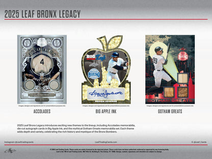 2025 Leaf Bronx Legacy Baseball Hobby Box | Columbia Sports Cards - Columbia Hobby - Sports Card Boxes - Toploaders - Card Savers