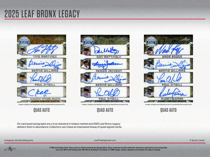 2025 Leaf Bronx Legacy Baseball Hobby Box | Columbia Sports Cards - Columbia Hobby - Sports Card Boxes - Toploaders - Card Savers