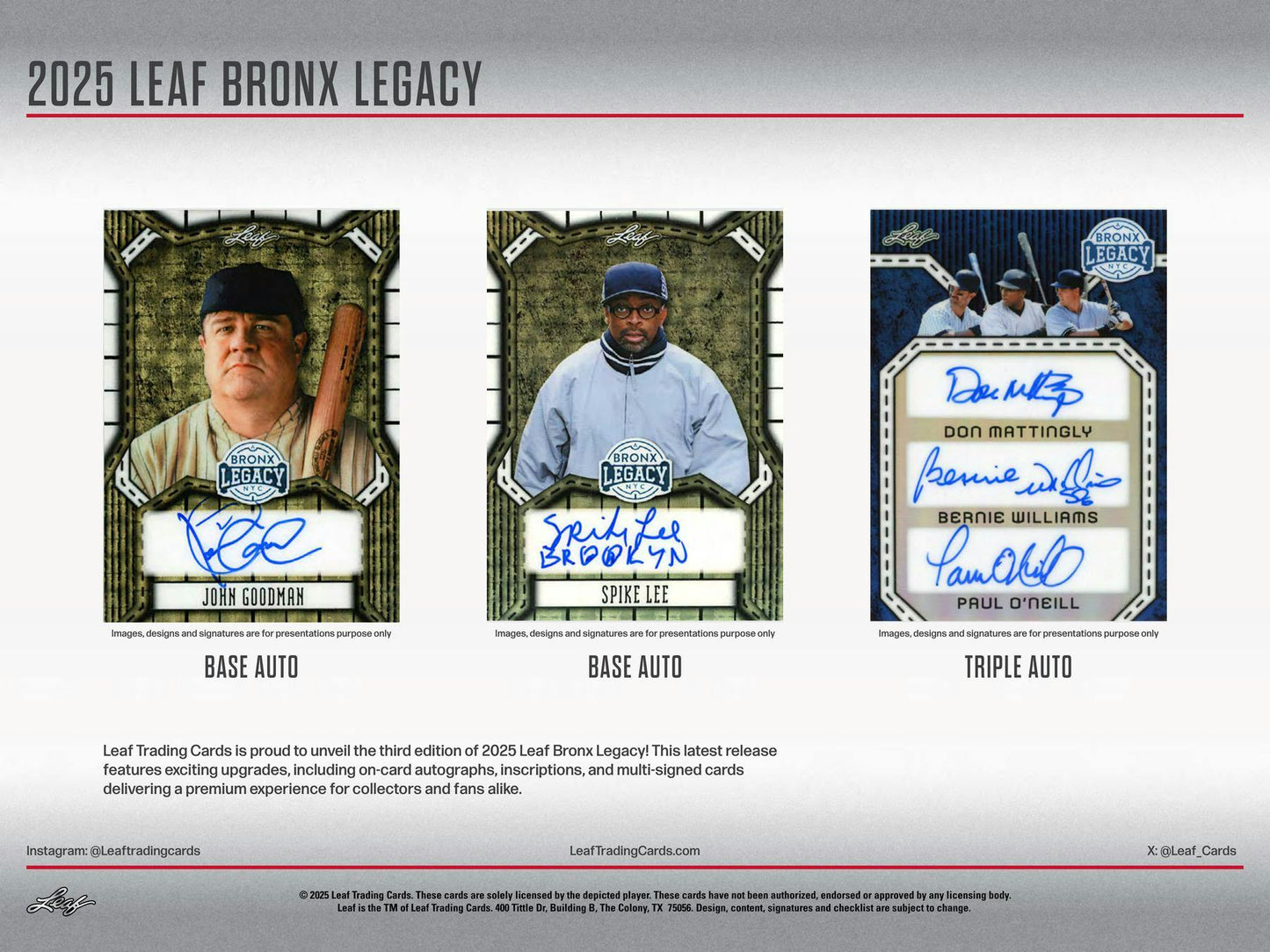 2025 Leaf Bronx Legacy Baseball Hobby Box | Columbia Sports Cards - Columbia Hobby - Sports Card Boxes - Toploaders - Card Savers