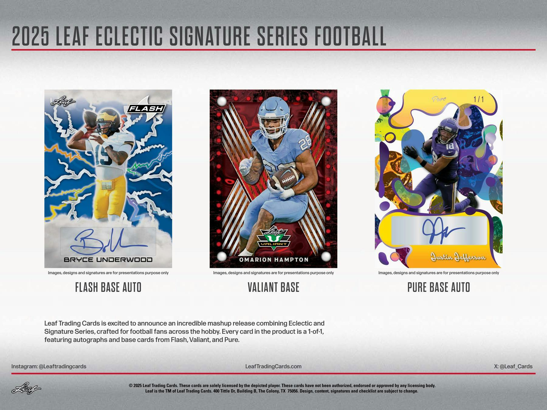 2025 Leaf Eclectic Signature Series Football Hobby Box | Columbia Sports Cards - Columbia Hobby - Sports Card Boxes - Toploaders - Card Savers