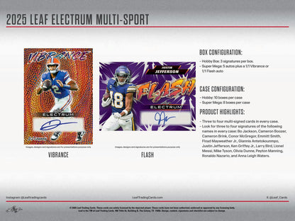 2025 Leaf Electrum Multisport Hobby Box | Columbia Sports Cards - Columbia Hobby - Sports Card Boxes - Toploaders - Card Savers