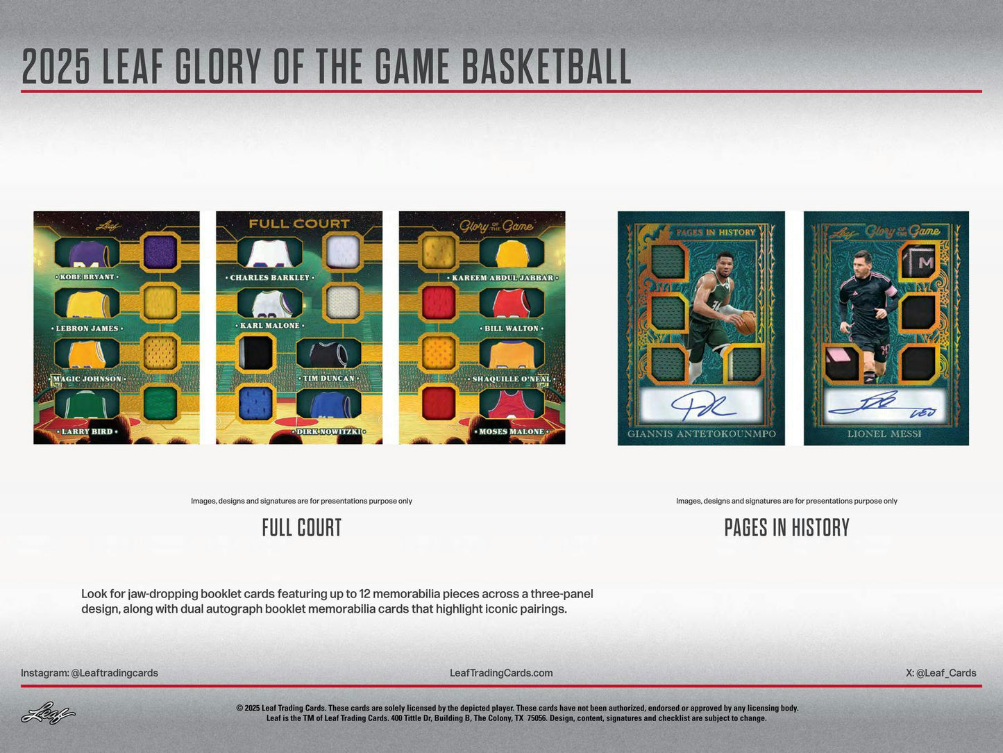 2025 Leaf Glory of the Game Basketball Hobby Box | Columbia Sports Cards - Columbia Hobby - Sports Card Boxes - Toploaders - Card Savers