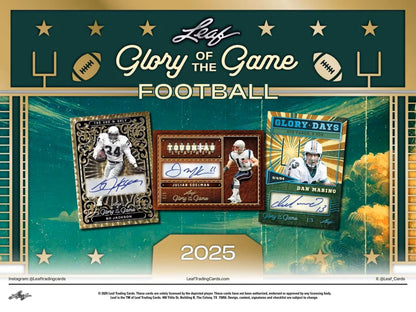 2025 Leaf Glory of the Game Football Hobby Box | Columbia Sports Cards - Columbia Hobby - Sports Card Boxes - Toploaders - Card Savers