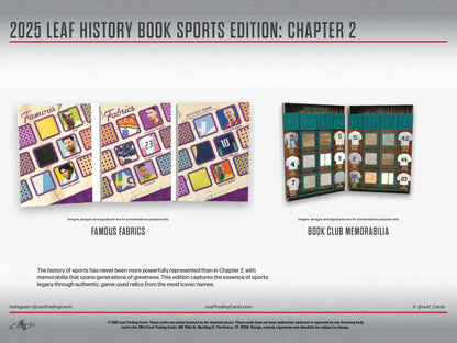 2025 Leaf History Book Sports Edition: Chapter 2 Hobby Box | Columbia Sports Cards - Columbia Hobby - Sports Card Boxes - Toploaders - Card Savers