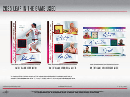 2025 Leaf In The Game Used Sports Hobby Box | Columbia Sports Cards - Columbia Hobby - Sports Card Boxes - Toploaders - Card Savers