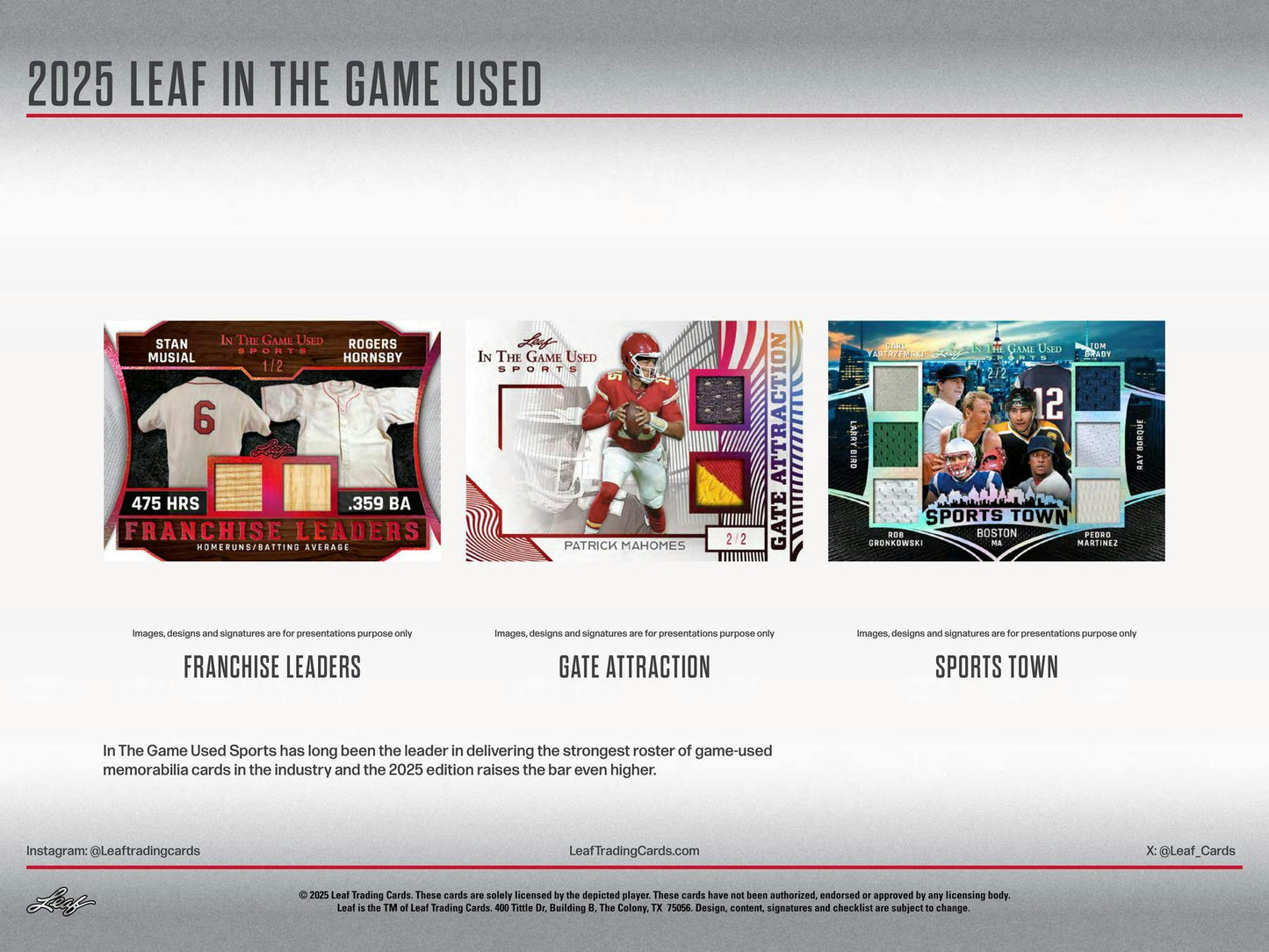 2025 Leaf In The Game Used Sports Hobby Box | Columbia Sports Cards - Columbia Hobby - Sports Card Boxes - Toploaders - Card Savers