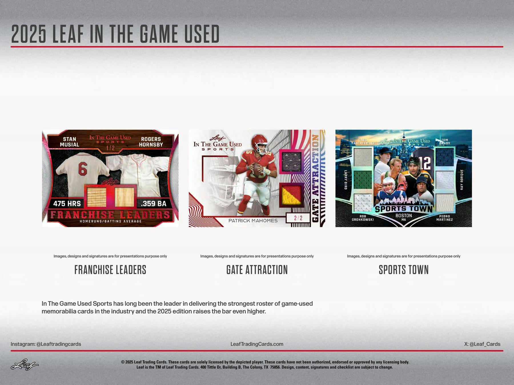 2025 Leaf In The Game Used Sports Hobby Box | Columbia Sports Cards - Columbia Hobby - Sports Card Boxes - Toploaders - Card Savers