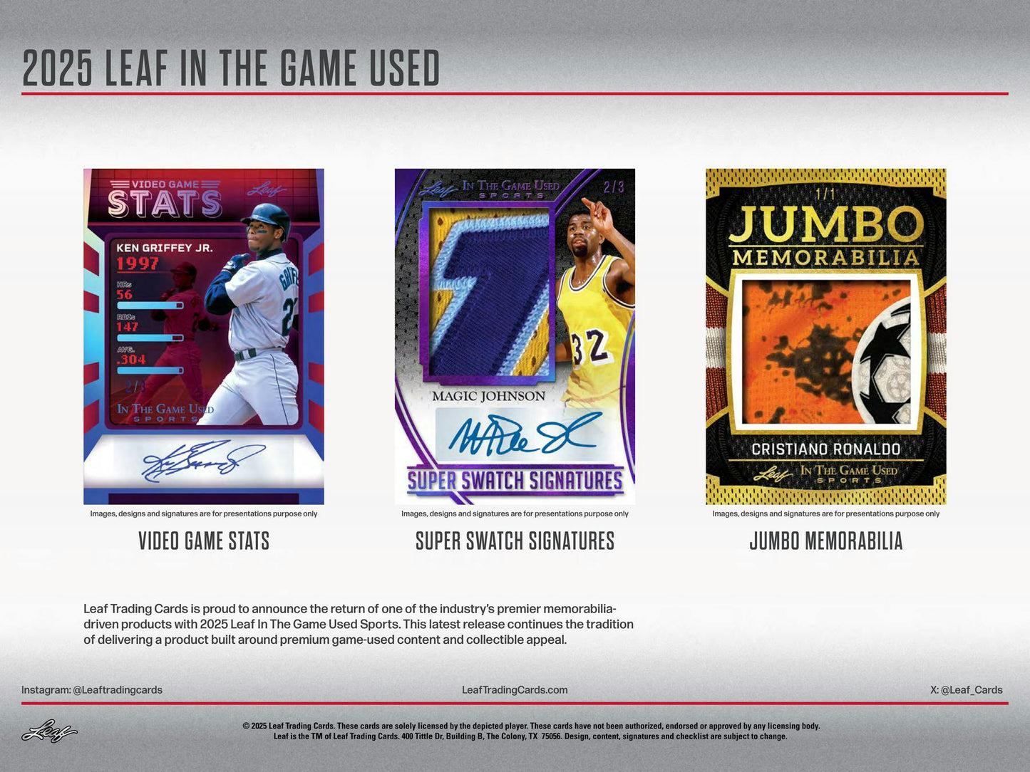 2025 Leaf In The Game Used Sports Hobby Box | Columbia Sports Cards - Columbia Hobby - Sports Card Boxes - Toploaders - Card Savers