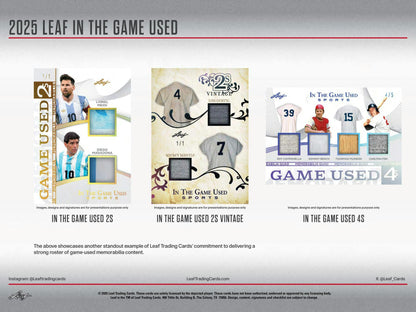 2025 Leaf In The Game Used Sports Hobby Box | Columbia Sports Cards - Columbia Hobby - Sports Card Boxes - Toploaders - Card Savers