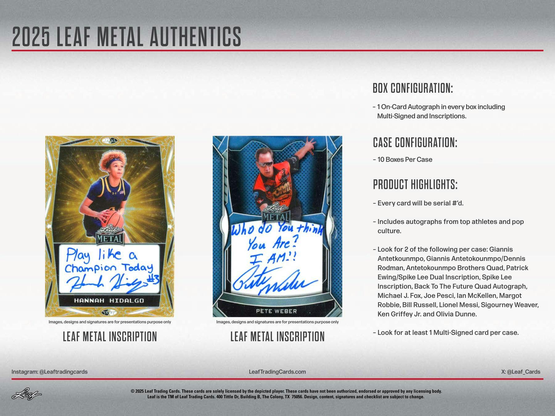 2025 Leaf Metal Authentics Hobby Box | Columbia Sports Cards - Columbia Hobby - Sports Card Boxes - Toploaders - Card Savers