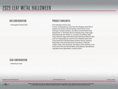 2025 Leaf Metal Halloween Hobby Box | Columbia Sports Cards - Columbia Hobby - Sports Card Boxes - Toploaders - Card Savers