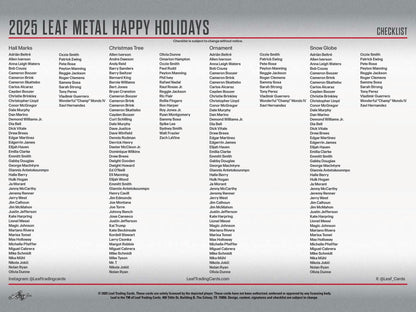 2025 Leaf Metal Happy Holidays Hobby Box | Columbia Sports Cards - Columbia Hobby - Sports Card Boxes - Toploaders - Card Savers