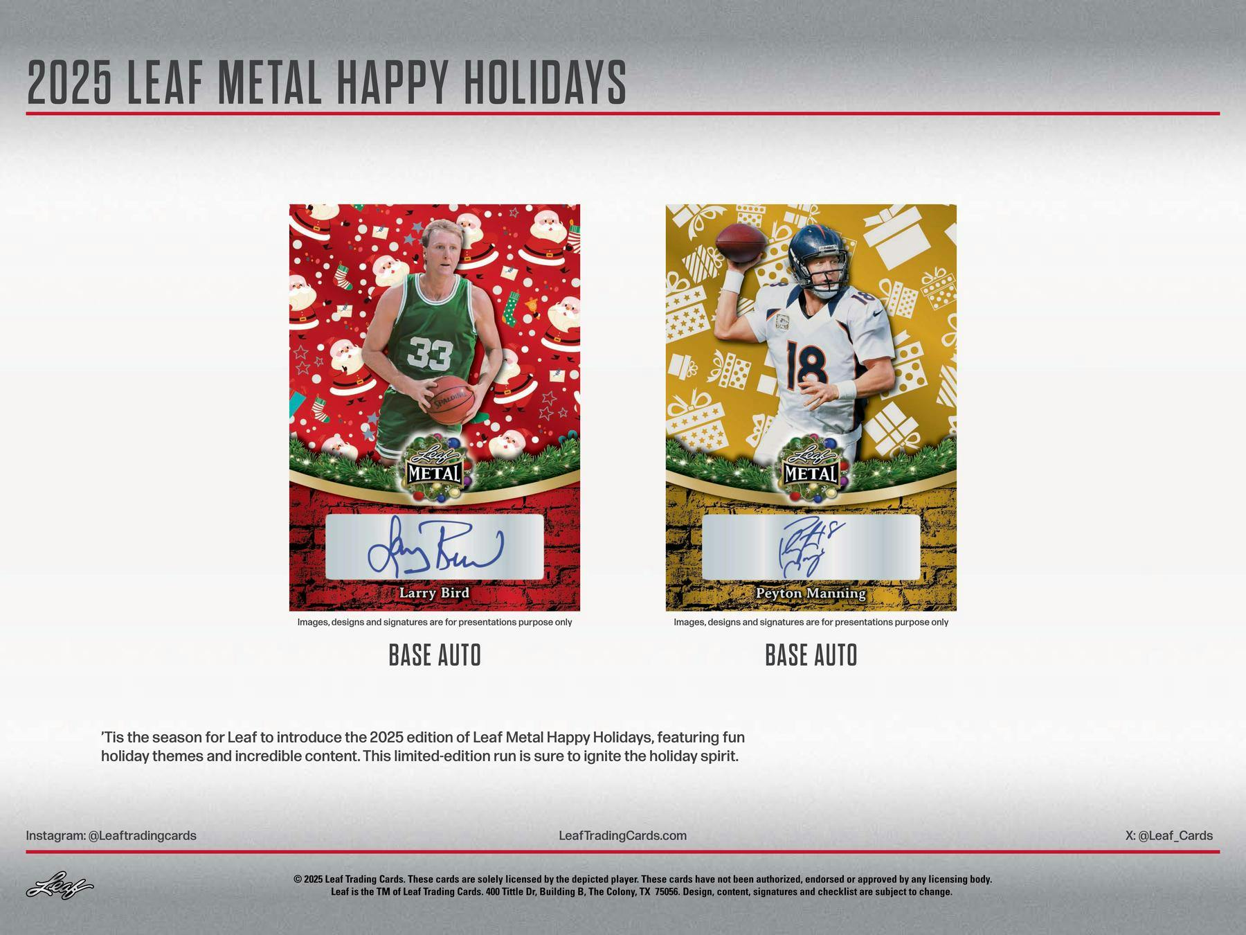 2025 Leaf Metal Happy Holidays Hobby Box | Columbia Sports Cards - Columbia Hobby - Sports Card Boxes - Toploaders - Card Savers