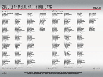 2025 Leaf Metal Happy Holidays Hobby Box | Columbia Sports Cards - Columbia Hobby - Sports Card Boxes - Toploaders - Card Savers