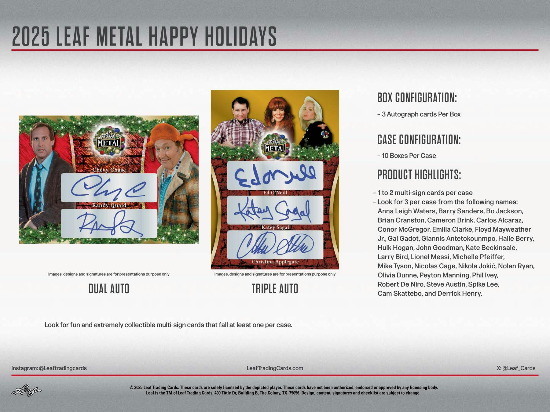 2025 Leaf Metal Happy Holidays Hobby Box | Columbia Sports Cards - Columbia Hobby - Sports Card Boxes - Toploaders - Card Savers