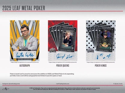 2025 Leaf Metal Poker Hobby Box - Columbia Hobby - Sports Card Boxes - Toploaders - Card Savers