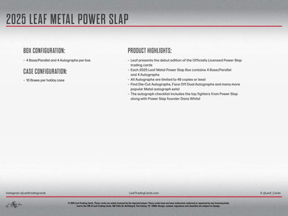 2025 Leaf Metal Power Slap Hobby Box | Columbia Sports Cards - Columbia Hobby - Sports Card Boxes - Toploaders - Card Savers