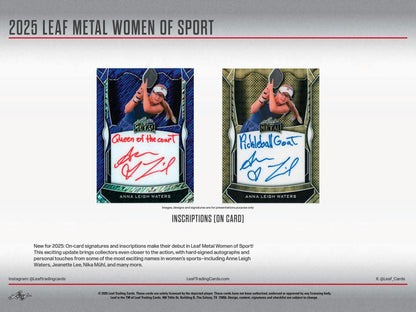 2025 Leaf Metal Women of Sport Hobby Box | Columbia Sports Cards - Columbia Hobby - Sports Card Boxes - Toploaders - Card Savers