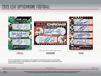 2025 Leaf Optichrome Football Hobby Jumbo Box | Columbia Sports Cards - Columbia Hobby - Sports Card Boxes - Toploaders - Card Savers