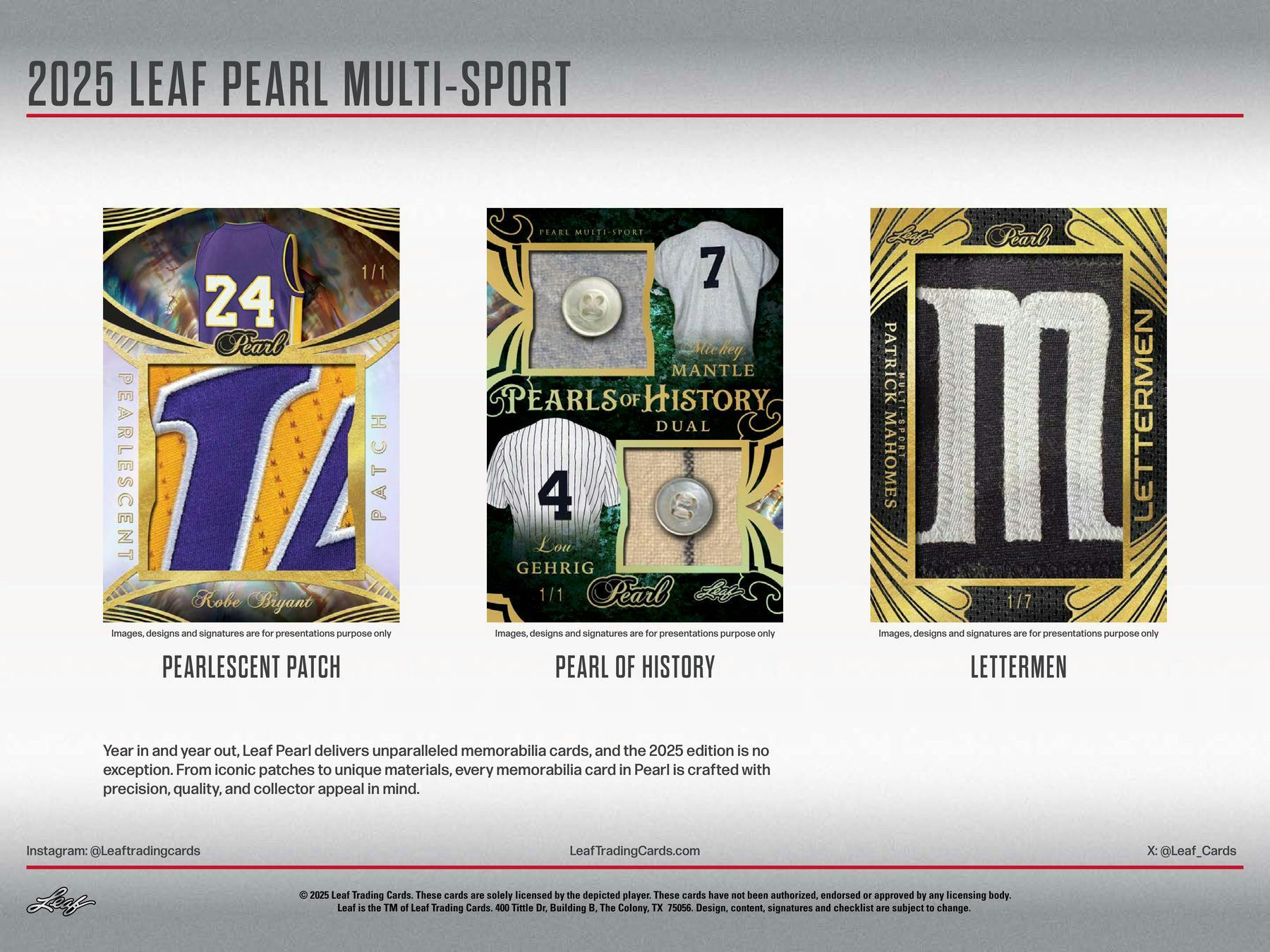 2025 Leaf Pearl Multisport Hobby Box | Columbia Sports Cards & More - Columbia Hobby - Sports Card Boxes - Toploaders - Card Savers