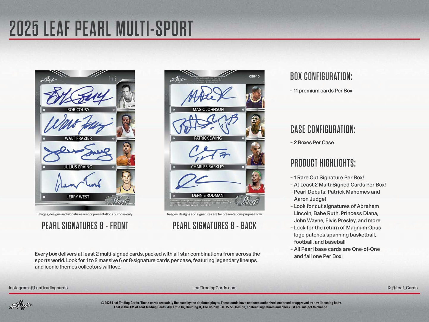 2025 Leaf Pearl Multisport Hobby Box | Columbia Sports Cards & More - Columbia Hobby - Sports Card Boxes - Toploaders - Card Savers