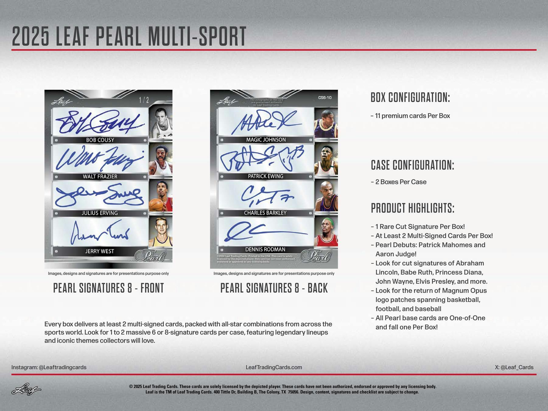 2025 Leaf Pearl Multisport Hobby Box | Columbia Sports Cards & More - Columbia Hobby - Sports Card Boxes - Toploaders - Card Savers