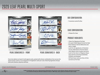 2025 Leaf Pearl Multisport Hobby Box | Columbia Sports Cards & More - Columbia Hobby - Sports Card Boxes - Toploaders - Card Savers