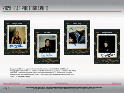 2025 Leaf Photographic Box | Columbia Sports Cards - Columbia Hobby - Sports Card Boxes - Toploaders - Card Savers