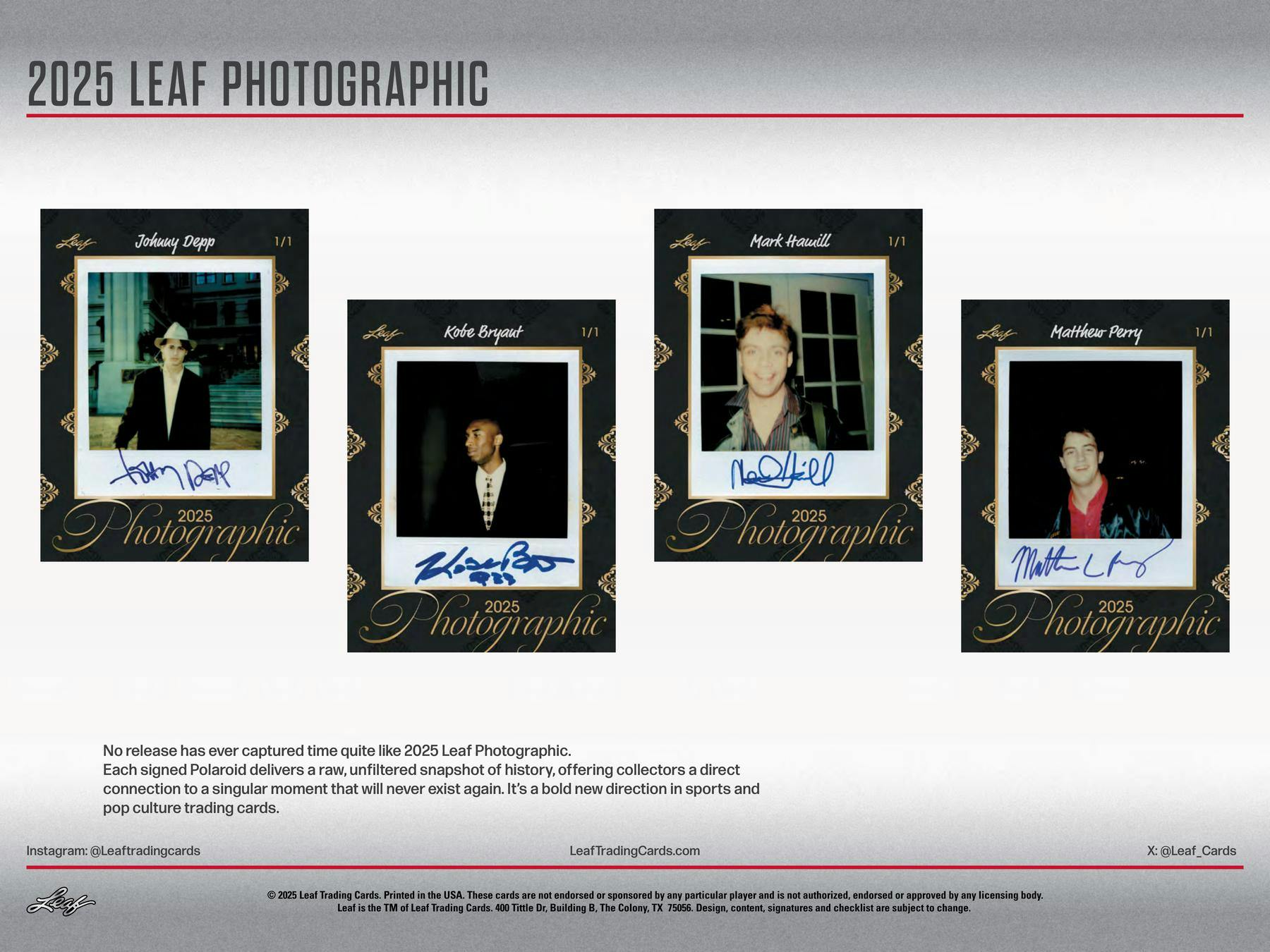 2025 Leaf Photographic Box | Columbia Sports Cards - Columbia Hobby - Sports Card Boxes - Toploaders - Card Savers