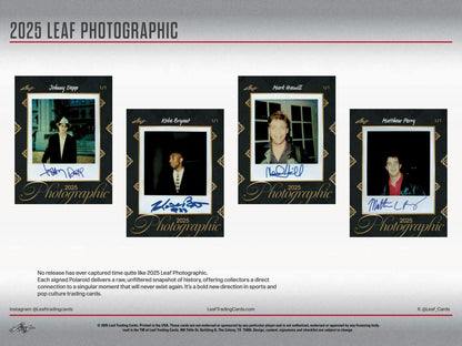 2025 Leaf Photographic Box | Columbia Sports Cards - Columbia Hobby - Sports Card Boxes - Toploaders - Card Savers