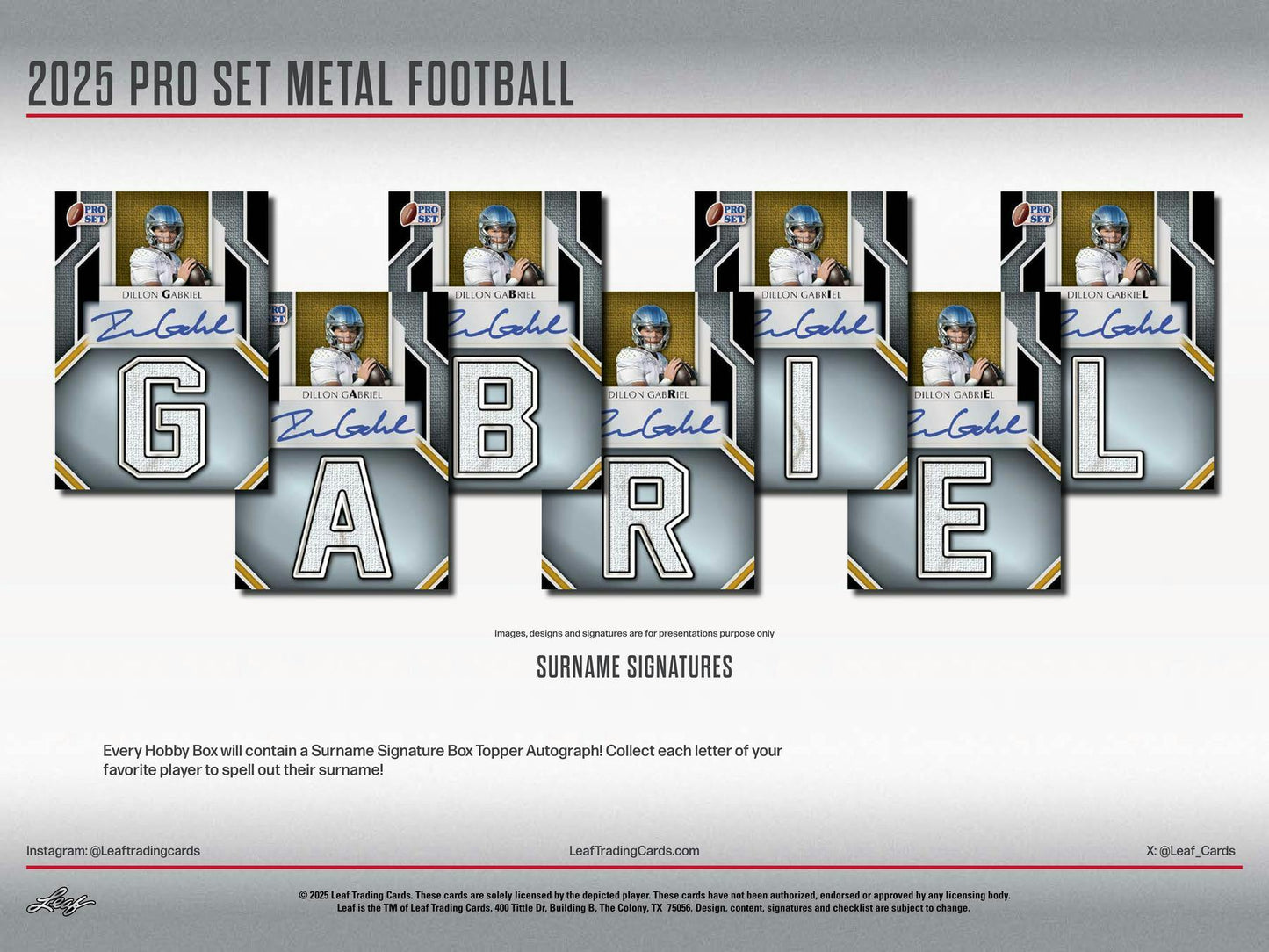 2025 Leaf Pro Set Metal Football Hobby Box - Columbia Hobby - Sports Card Boxes - Toploaders - Card Savers