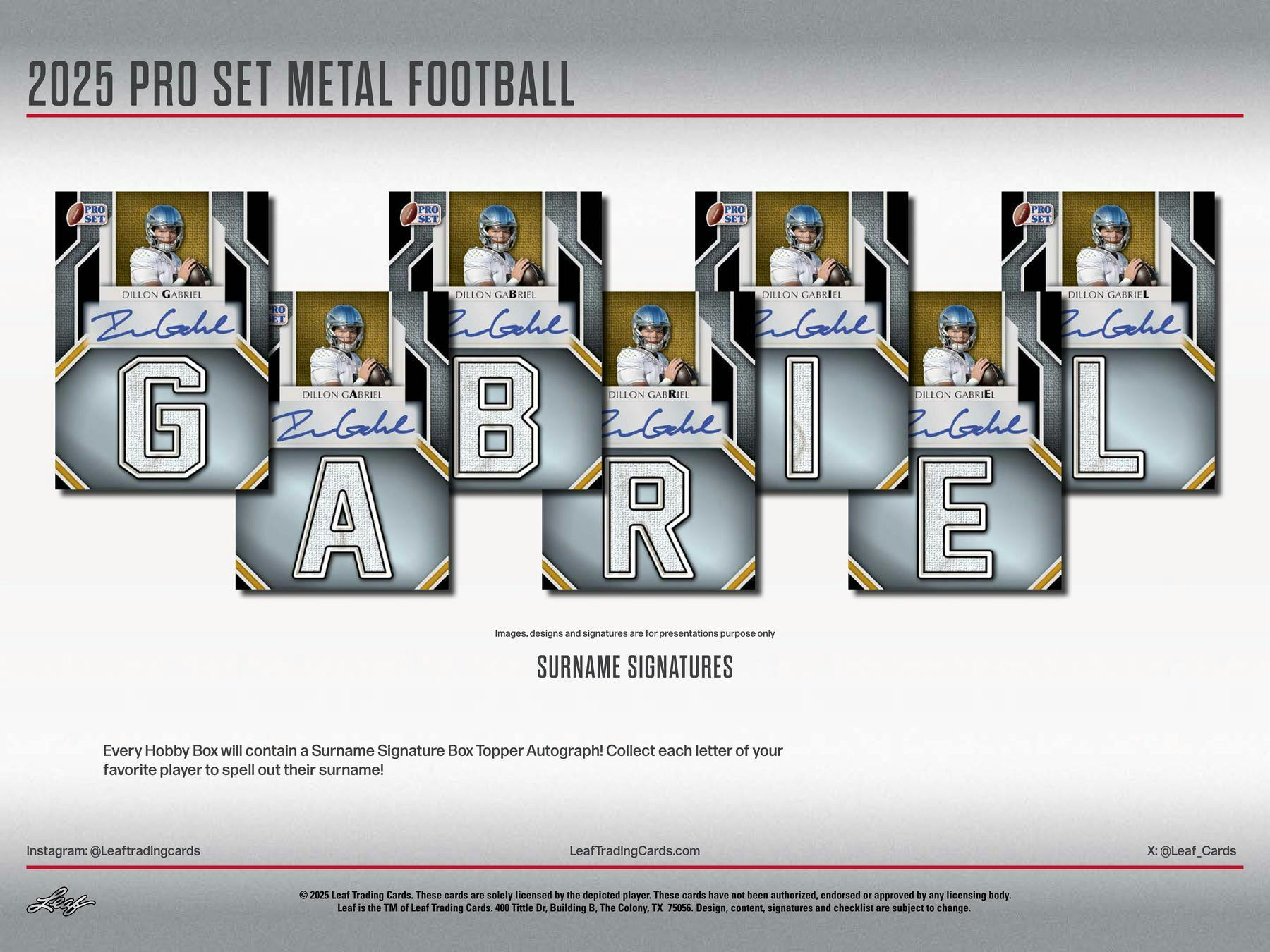 2025 Leaf Pro Set Metal Football Hobby Box - Columbia Hobby - Sports Card Boxes - Toploaders - Card Savers