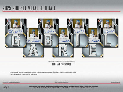 2025 Leaf Pro Set Metal Football Hobby Box - Columbia Hobby - Sports Card Boxes - Toploaders - Card Savers